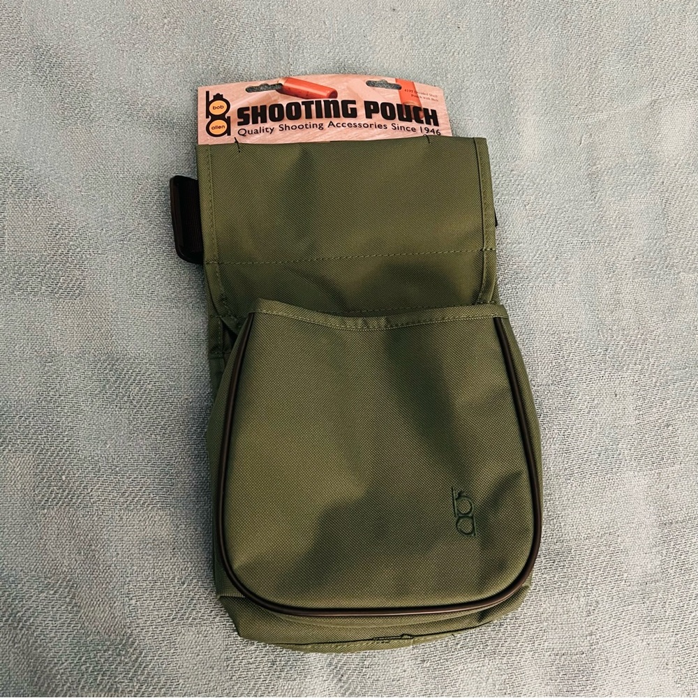NWT Bob Allen Original Divided Shell Pouch With Belt Hunter Green Shooting Pouch - Picture 2 of 8